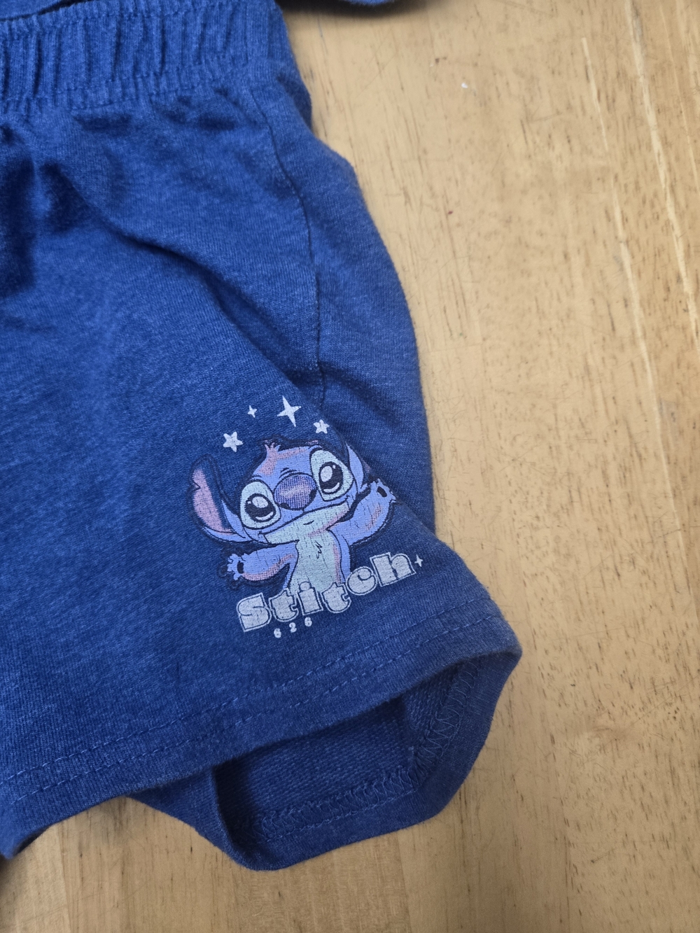 Disney Blue Stitch Short Sleeve Top & Shorts Pajama Set - Picture 3 of 6